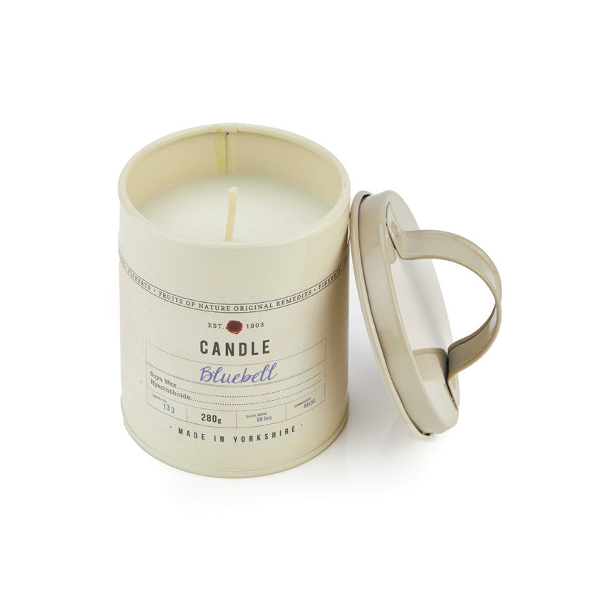 Fruits of Nature Bluebell Large Candle in Tin by Fikkerts of England