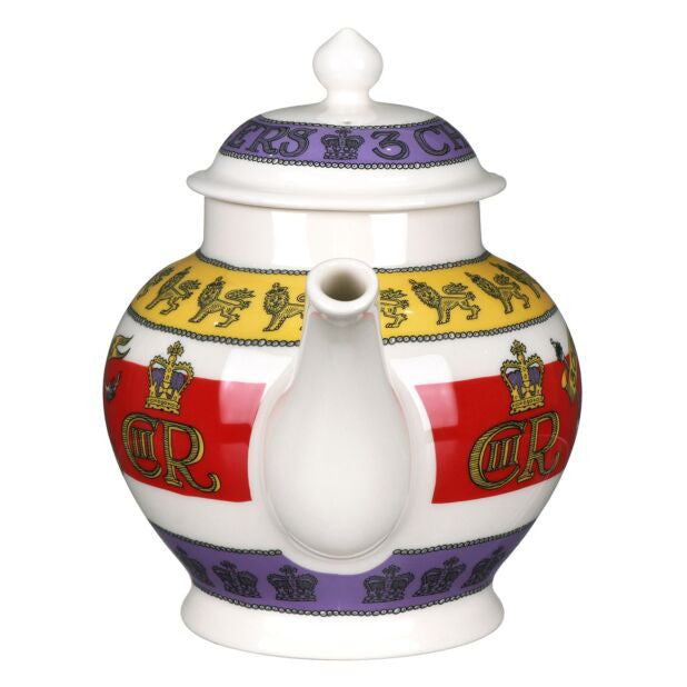 3 Cheers for King Charles III 4 Mug Teapot by Emma Bridgewater. Handmade in England.