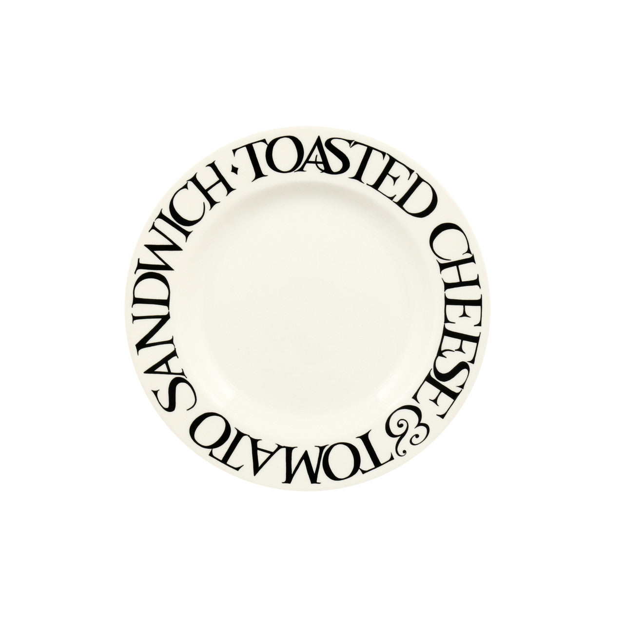 Black Toast Crumbs 6 1/2 inch plate from Emma Bridgewater. Handmade in England.