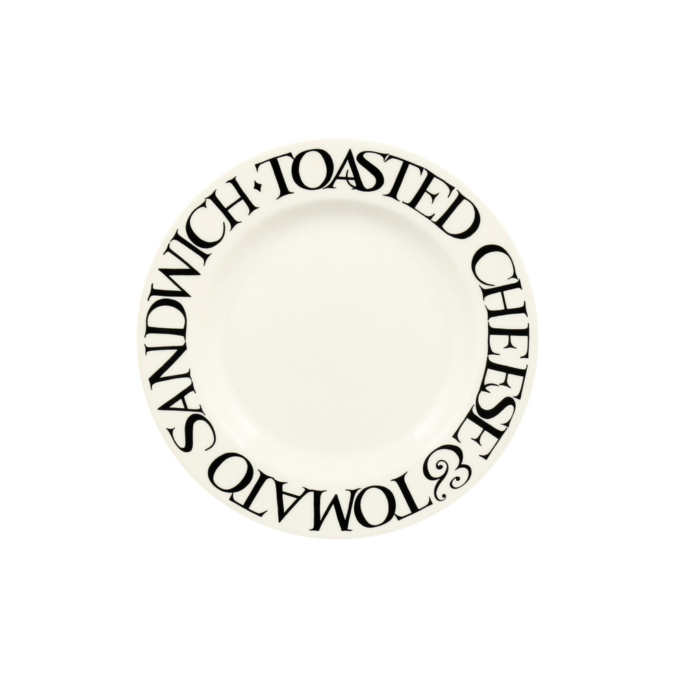 Black Toast Crumbs 6 1/2 inch plate from Emma Bridgewater. Handmade in England.