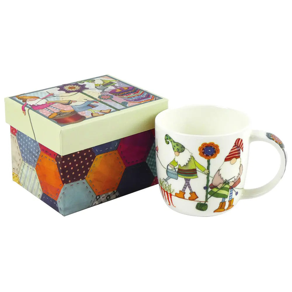 Crafting Gnomes Bone China Mug (boxed) by Emma Ball