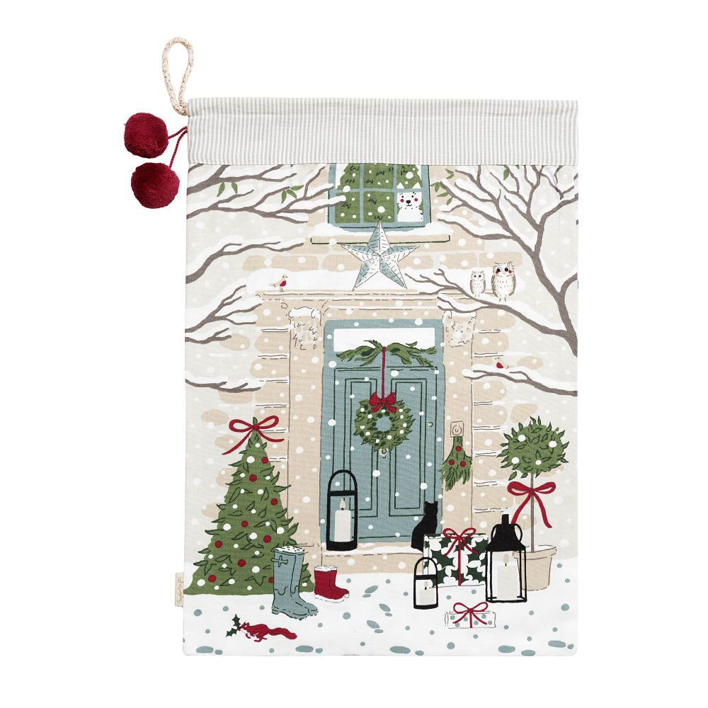Holly and Berry (scene) Christmas Sack by Sophie Allport.