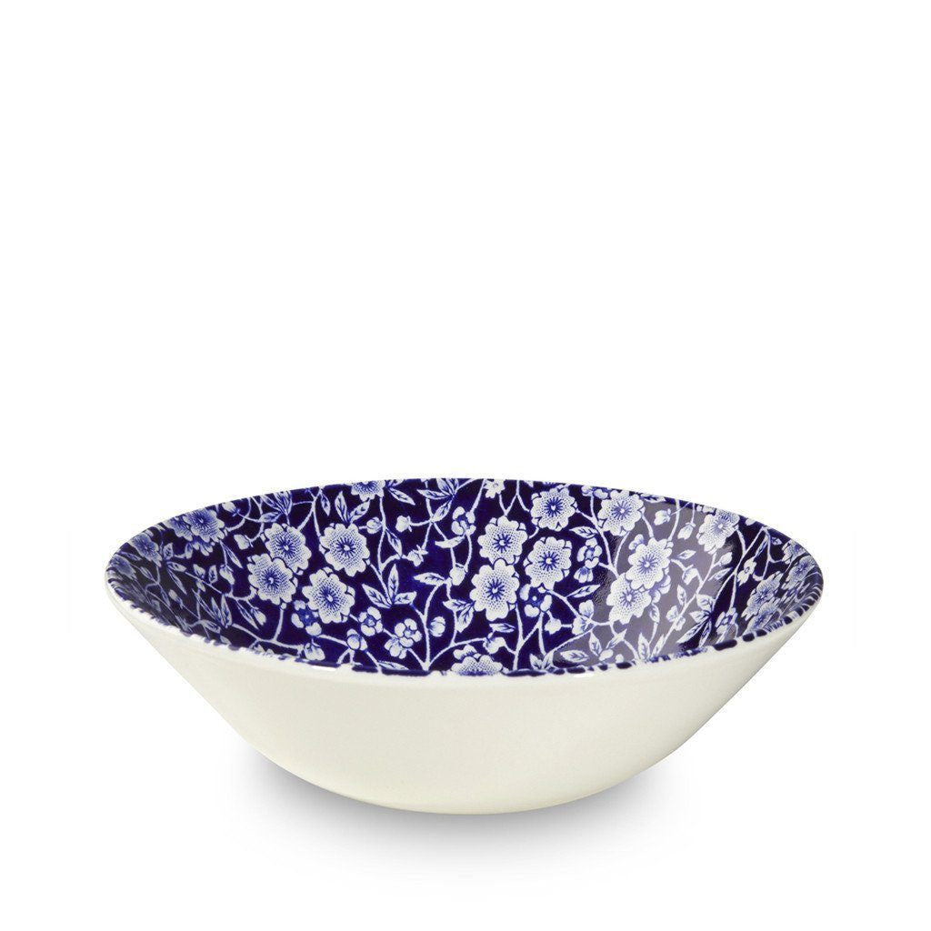 Burleigh Blue Calico Pottery Cereal Bowl