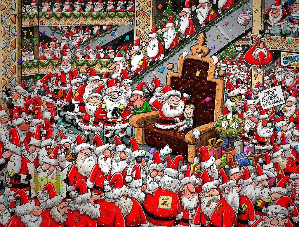 Chaos at Santa's Grotto 1000 Piece Jigsaw Puzzle.