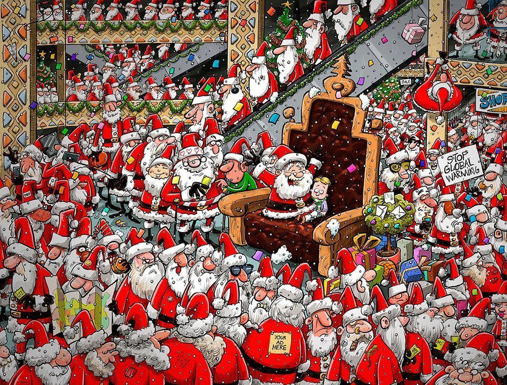 Chaos at Santa's Grotto 1000 Piece Jigsaw Puzzle.