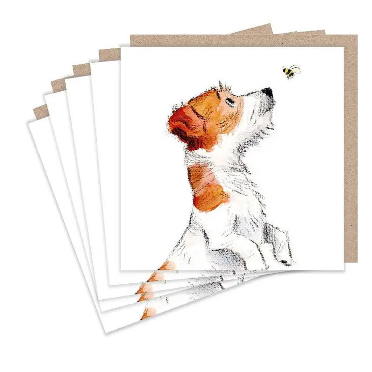 Jack Russell set of 5 notecards by Paper Shed Designs.