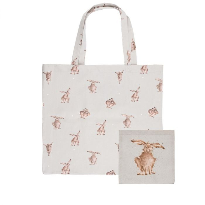 'Harebrained' Hare Foldable Shopping Bag by Wrendale Designs