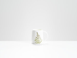 Pointed Fern Bone China Mug by Helen Beard.