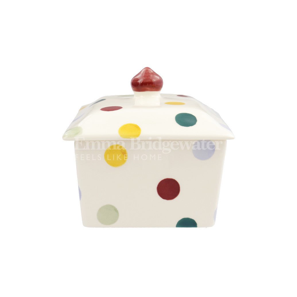 Emma Bridgewater handmade pottery Polka Dot small butter dish.