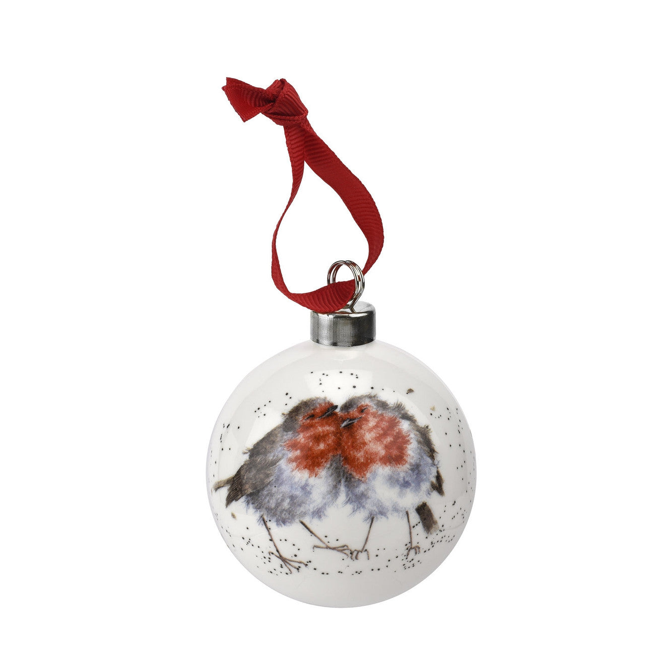'Snuggled Together' Fine Bone China robin bauble from Wrendale Designs and Portmeirion