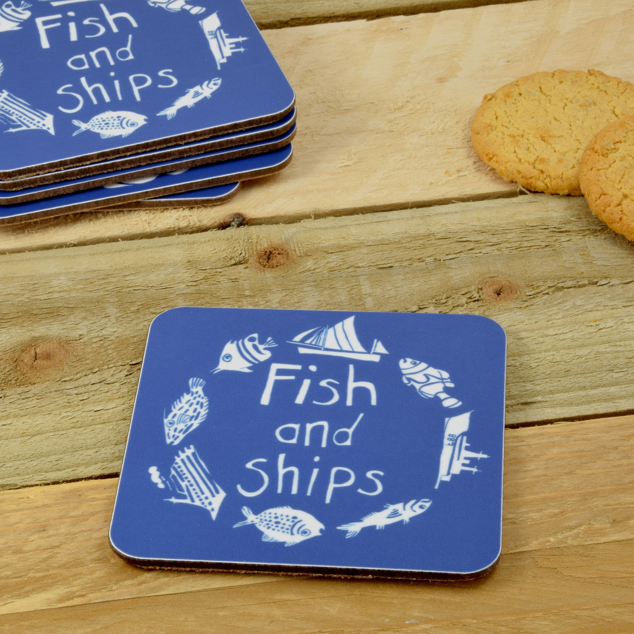 Port & Lemon Fish and Ships Coaster