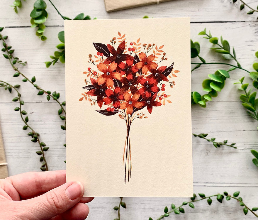 Bouquet Greeting card by Becky Amelia.