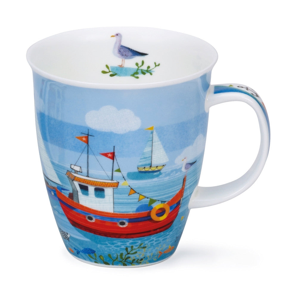 Dunoon Nevis Shoreline Fish Boats Bone china, handmade in England.