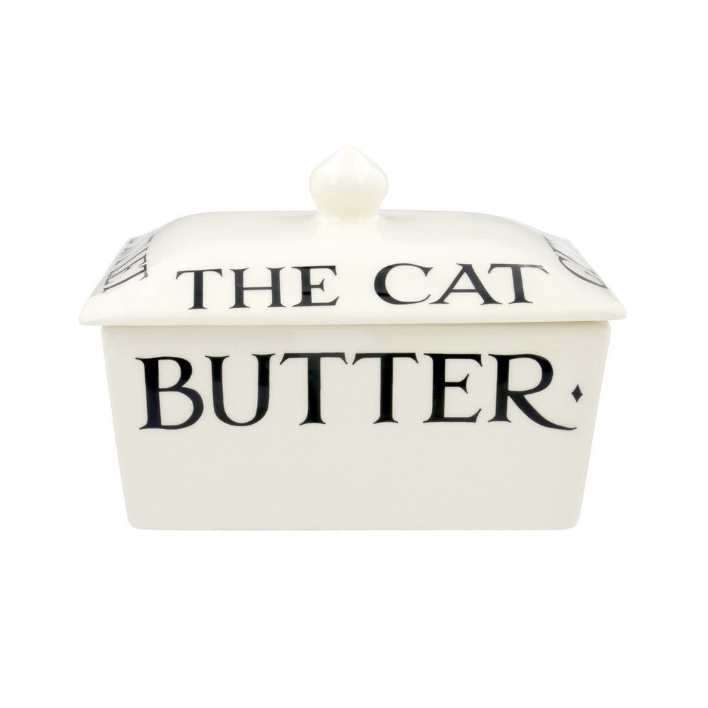 Emma Bridgewater handmade pottery Black Toast small butter dish.