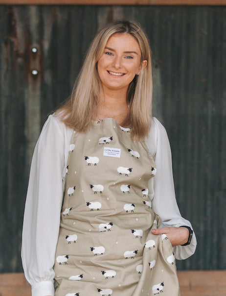 100% Cotton Sheep Apron By Designer Laura Fisher