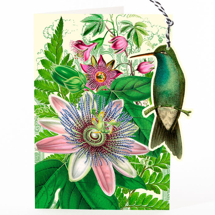 Passion Flower Hanging Fandangle Card by Madame Treacle