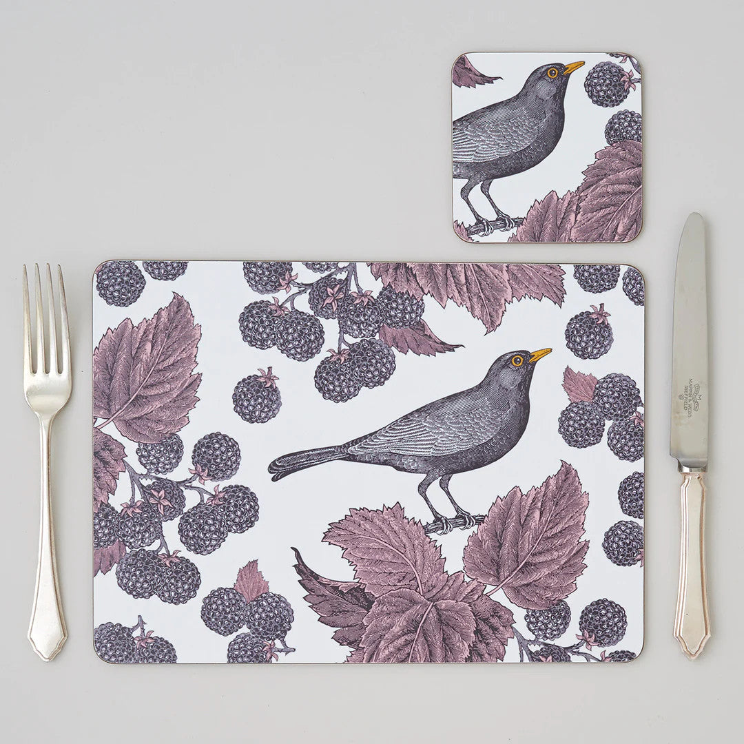 Blackbird & Bramble Set of 4 Coasters by Thornback and Peel.