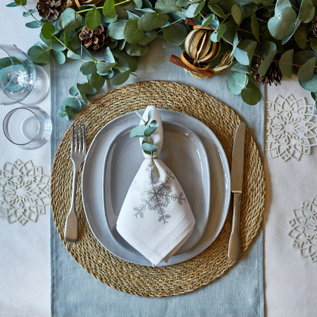 Snowflake Linen Napkin 2 pack by Ulster Weavers.
