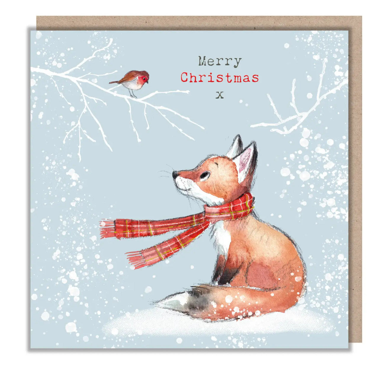 Fox Wearing Scarf Christmas Card