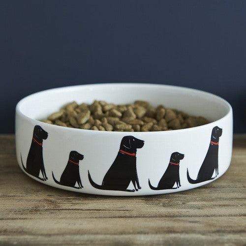 Pottery Black Labrador Dog Bowl from Sweet William Designs.
