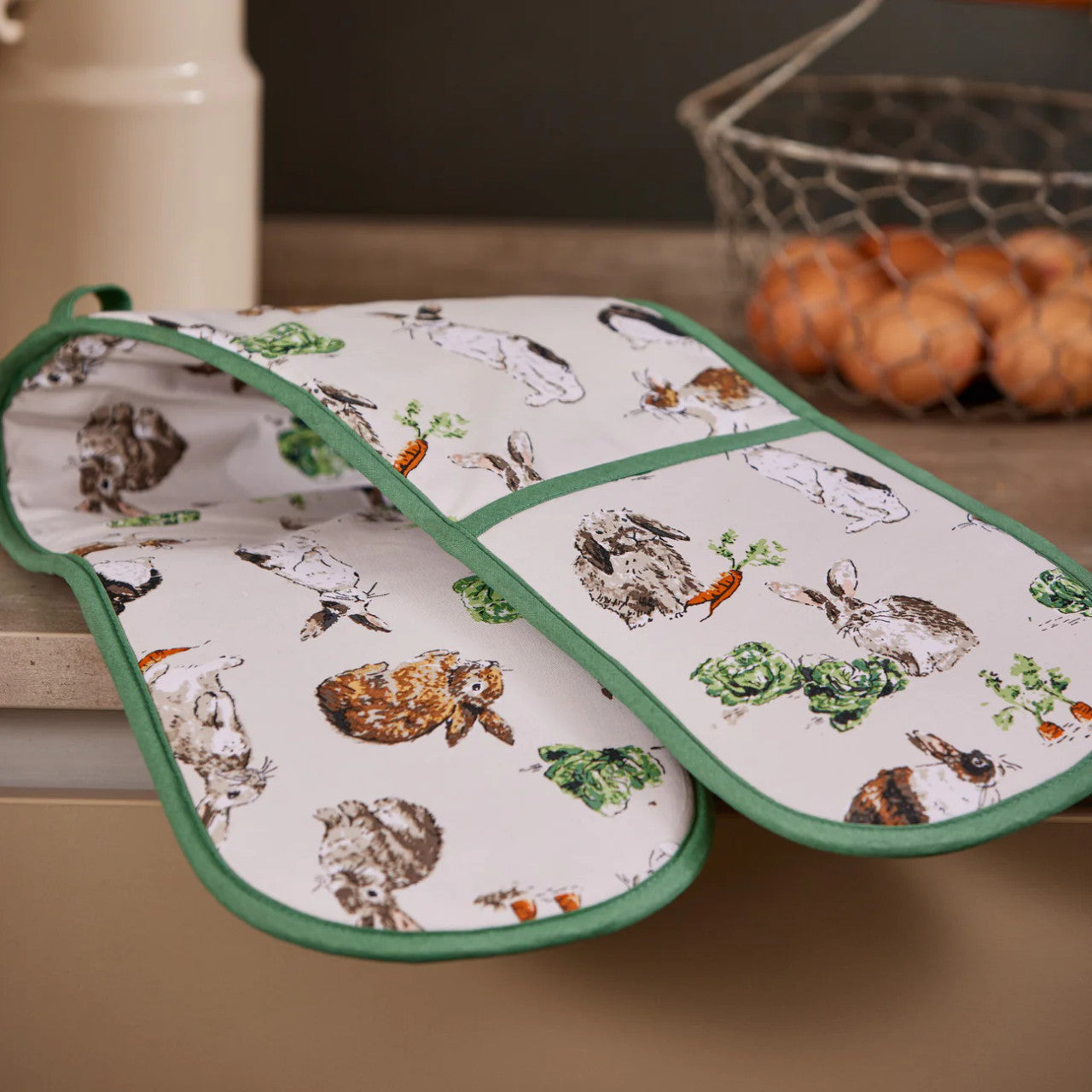 Rabbit Patch Double Oven Glove by Ulster Weavers
