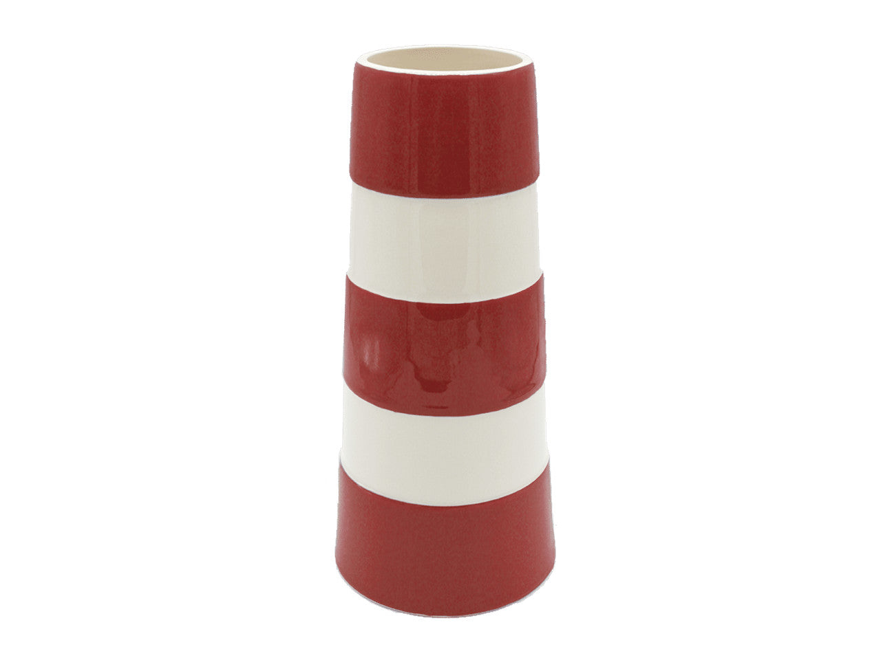 Cornishware Striped Tall Vase - red