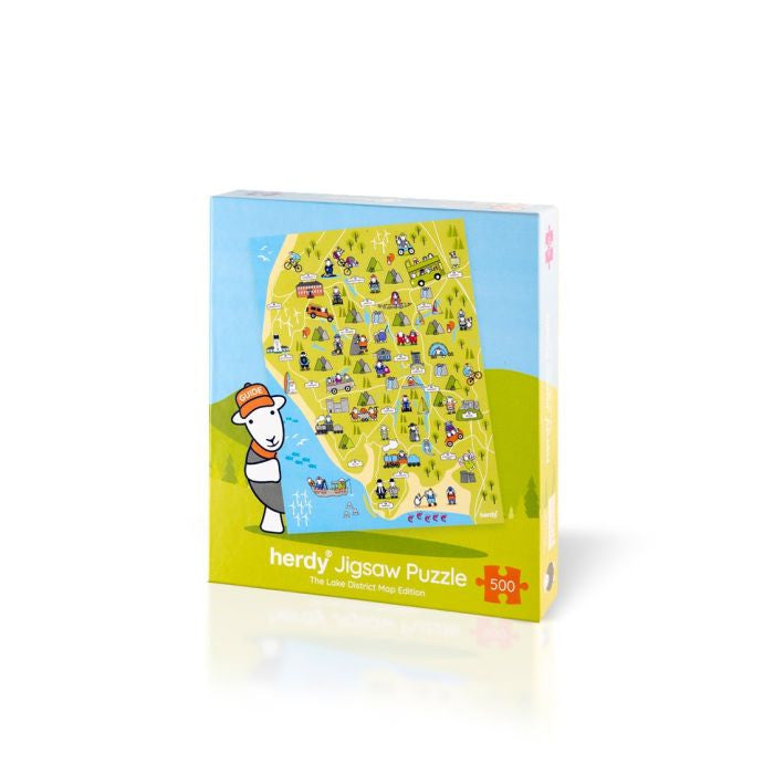 Herdy Lake District Map Jigsaw Puzzle - 500 Piece Puzzle