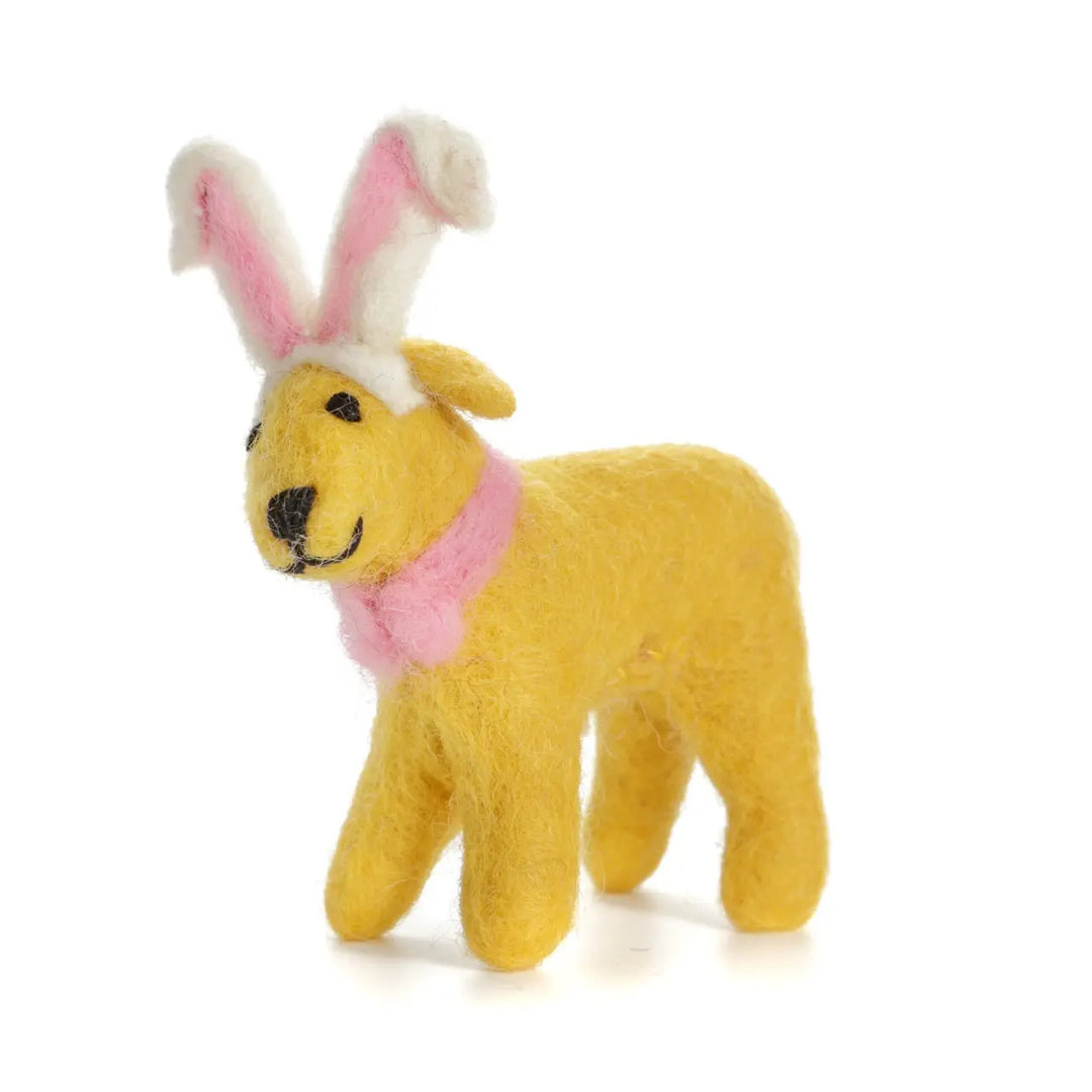 Bunny Earred Golden Labrador Felt Decoration by Amica Felt