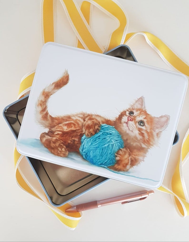 Jo Stockdale Best Friends Kitten Deep Rectangular Tin.