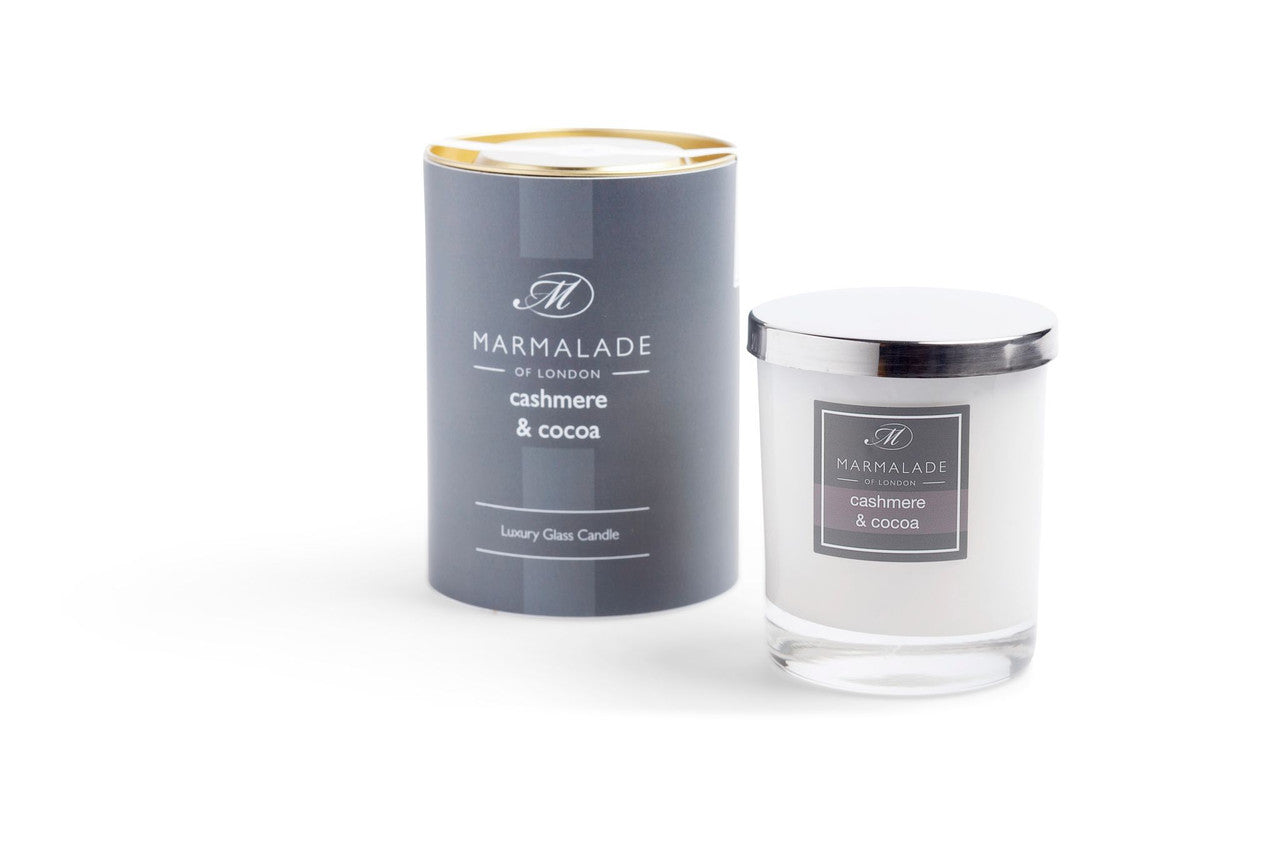 Cashmere & Cocoa Glass Candle from Marmalade of London.