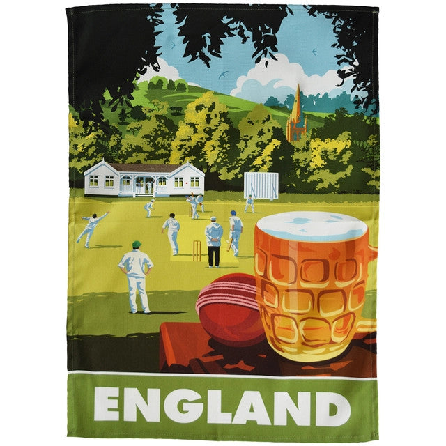 England Beer and Cricket Tea Towel by Town Towels.