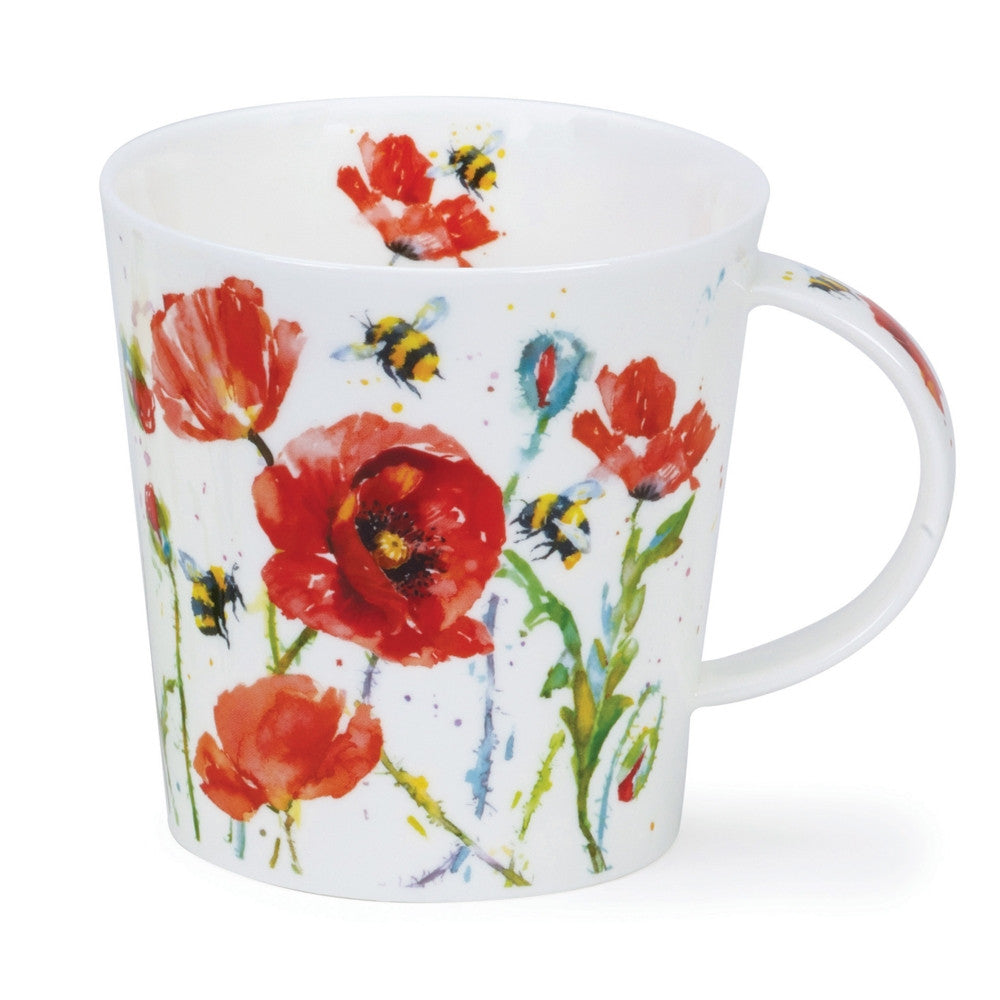 Fine bone China Busy Bees Poppy mug in Dunoon's Cairngorm shape.
