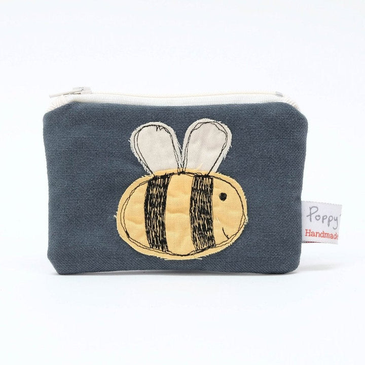 Bees Embroidered Coin Purse by Poppy Treffry.