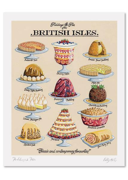 Kelly Hall Puddings & Pies Print. Printed in England.