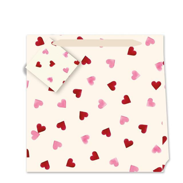 Medium Gift Bag in Emma Bridgewater's Pink Hearts design.