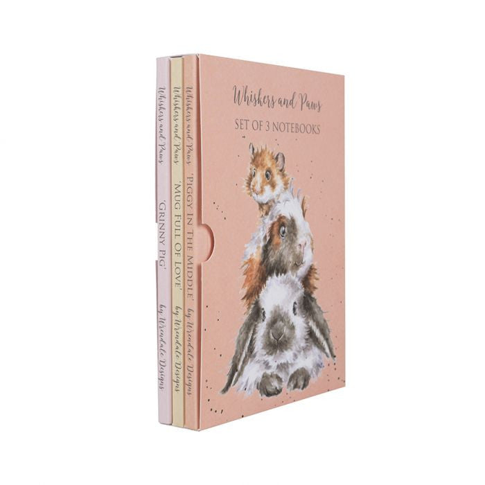 Whiskers & Paws - Set of 3 Notebooks by Wrendale Designs.