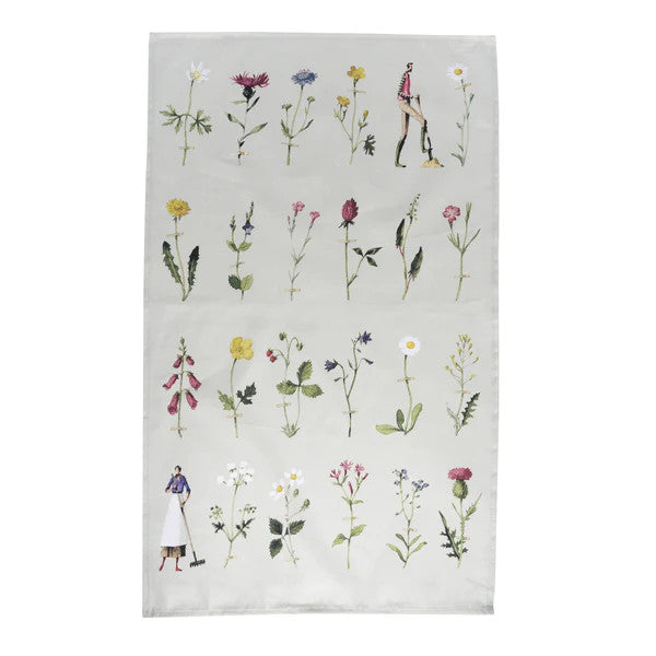 Wild Flowers Linen Tea Towel by Laura Stoddart