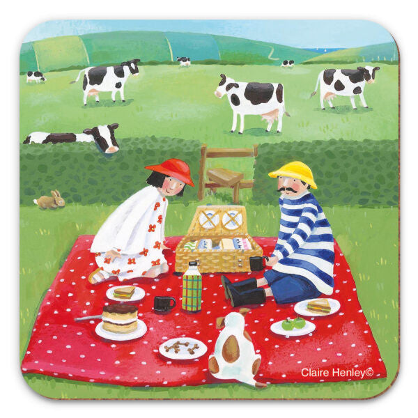 Picnic with the Cows Coaster by Claire Henley for Emma Ball.