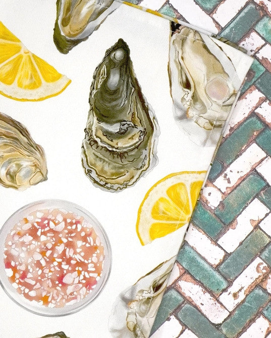 Oyster Tea Towel by Corinne Alexander.
