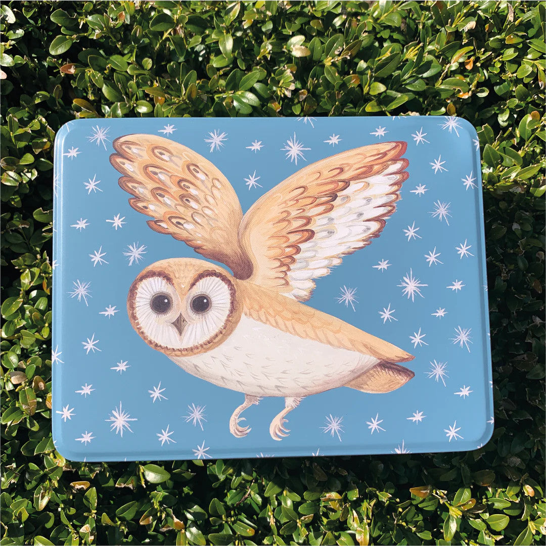 Dog & Dome Owl Deep Rectangular Tin