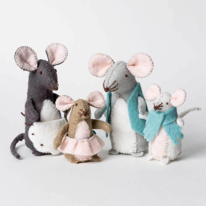 Mouse Family Wool Mix Felt Craft Kit by Corinne Lapierre