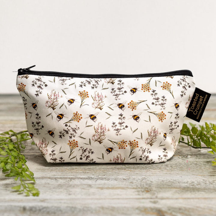 Bees & Honeysuckle Pure Makeup Bag by Toasted Crumpet.