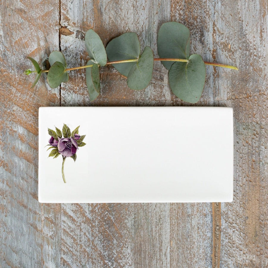 Hellebore Bone China Rectangular Soap Dish by Toasted Crumpet.