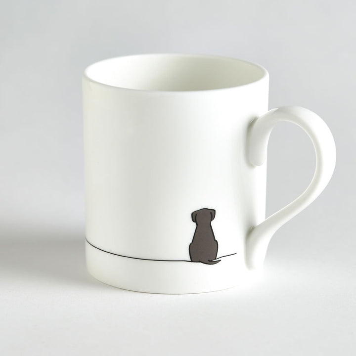 Sitting Dog Bone China Mug by Jin Designs.