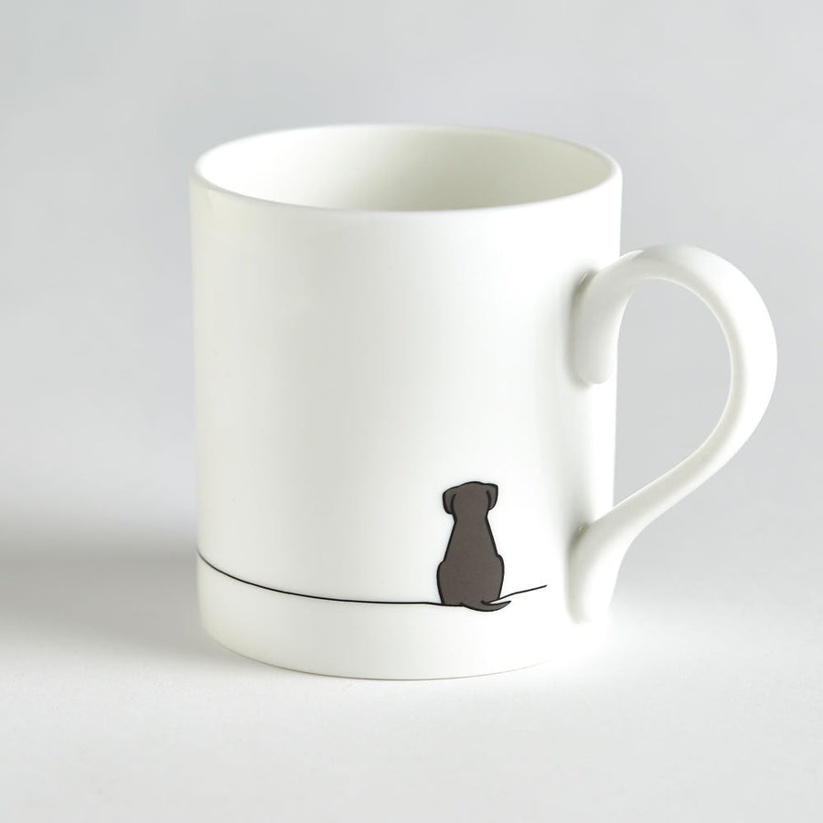 Sitting Dog Bone China Mug by Jin Designs.