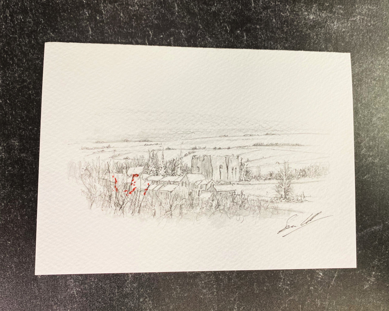 The Village of Bowes Card by British Artist Sean Webb