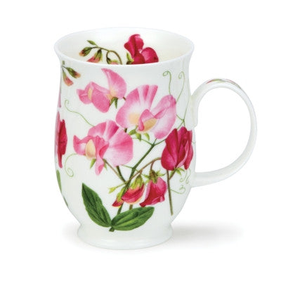  Dunoon Suffolk Sweet Peas Mug. Handmade in England. - Light Pink