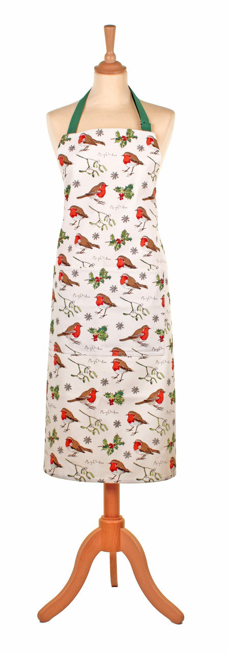 Robins and Holly cotton apron from Ulster Weavers.