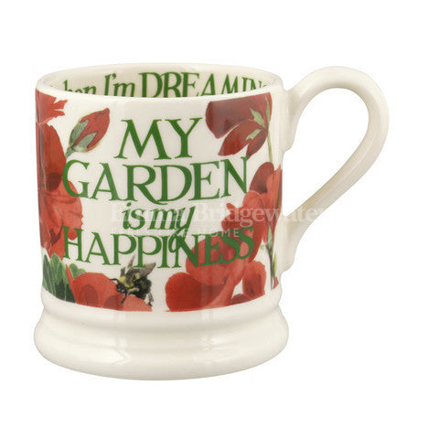 My Garden is My Happiness 1/2 pint mug from Emma Bridgewater. Made in England.