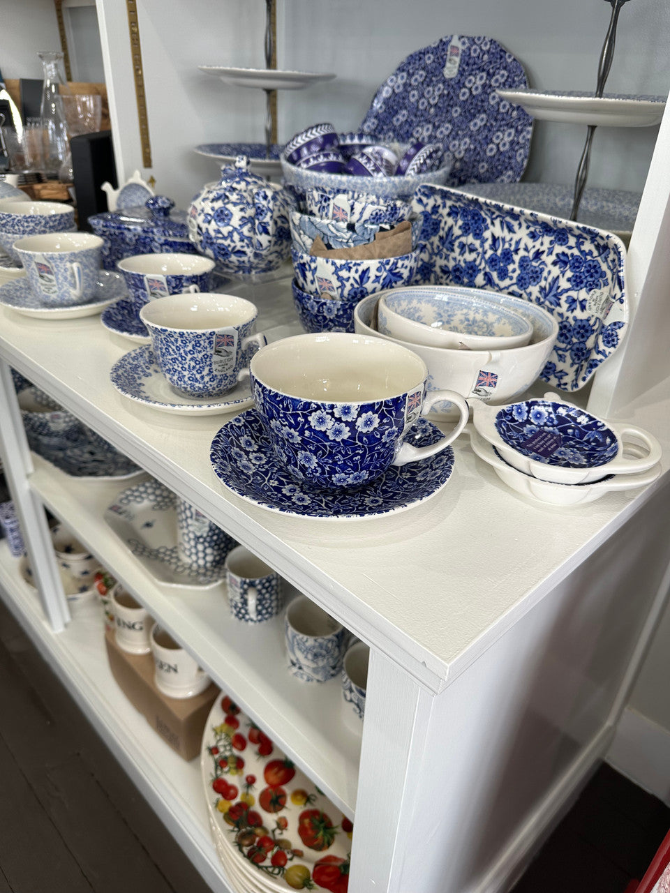 Blue Calico Breakfast Cup and Saucer